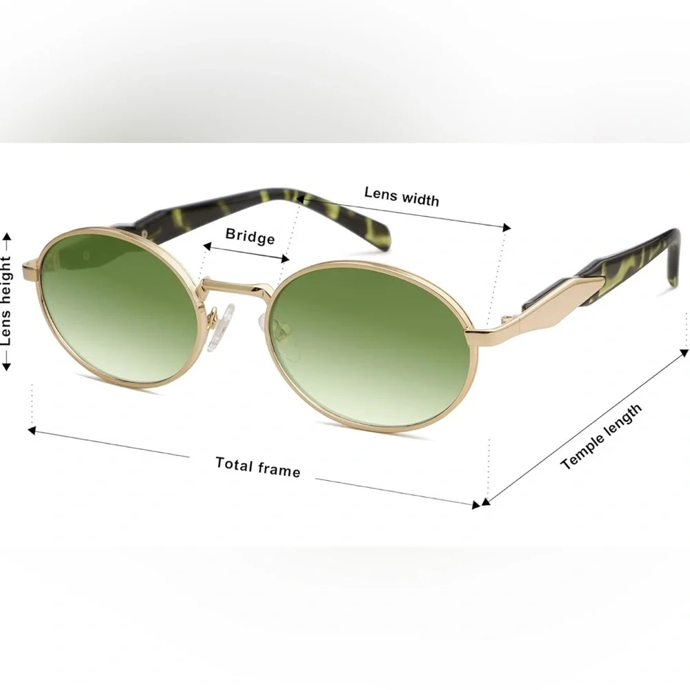 GREEN RETRO Oval Sunglasses FOR WOMAN *NEW*